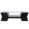CAVINAS Coffee Tables for Living Room 2-tier Glass-Top Coffee Table Modern Center Table with Open Shelves and Cabinets for Apartment - 2 of 4