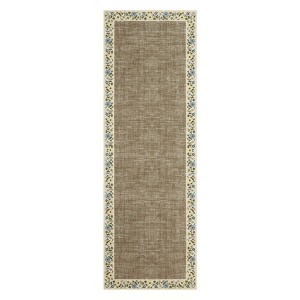Washable Modern Floral Living Room Rugs, Soft Non Slip Bordered Bedroom Carpet, Ultra Thin Foldable Accent Mat for Dining Room - 1 of 4