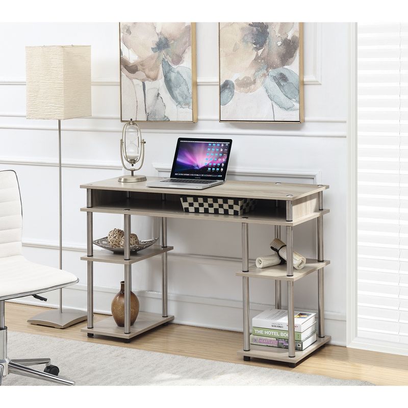 Breighton Home Harmony Office No Tools Writing Desk with Shelves, 6 of 14