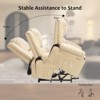 Leather Power Lift Recliner , Wide 21.2" Seat Width Recliner Chairs with Pockets for Living Room CF8013 - 3 of 4