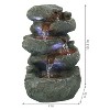 Sunnydaze Indoor Home Decorative Relaxing Stacked Rocks Tabletop Water Fountain with LED Lights - 10" - 3 of 4