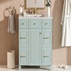 INFURNIC Vanity Tables, Compact Bathroom Vanity with Ample Storage for Small Spaces and Easy Maintenance, Light Green, 18.3"*36"*34" - 2 of 4