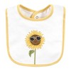 Hudson Baby Infant Girls Cotton Bibs, Sunflower, One Size - 3 of 4