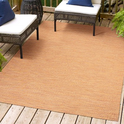 Ethan Orange Flatweave Synthetic 5' x 7' Area Rug
