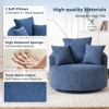 Lyngins Round Swivel Accent Chairs with 3 Pillows and Curved Backrest,Upholstered Swivel Reading Chairs,Polyester Sofa Chairs for Living Room - 4 of 4