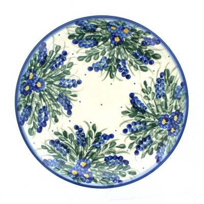 Blue Rose Polish Pottery Hyacinth Dessert Plate