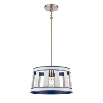 Elk Home White Burlap 1 - Light Pendant in  Ocean Blue