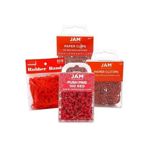 JAM Paper & Envelope Colorful Rubber Bands, Size 33, White Rubber bands,  100/Pack 