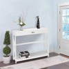 FCH White 2 Layers with One Drawer Density Board 102*31*81cm Entrance Table - 3 of 4