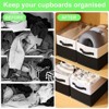 Aoibox Foldable Storage Boxes with Handles Fabric Closet Organizer Home Baskets for Clothes Toys Books 4 Pack White Black - 3 of 4
