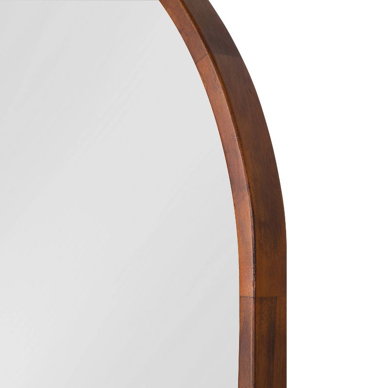 Kate &#38; Laurel All Things Decor 24&#34;x32&#34; Valenti Mid-Century Modern Arched Wall Mirror Walnut Brown, 2 of 9