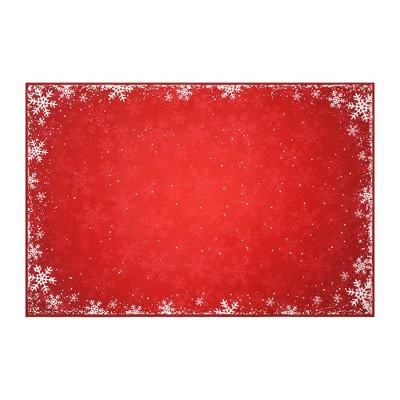Christmas Area Rugs Xmas Snowflakes Rug Washable Holiday Home Decoration