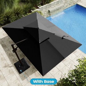 Crestlive Products 9x11.5FT Double Top Cantilever Umbrella Outdoor 360 Degree Rotation 6 Heights Adjustable Cantilever Patio Umbrella with Base - 1 of 4