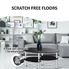 Costway Tempered Glass Oval Side Coffee Table Shelf Chrome Base Living Room Black - 4 of 4