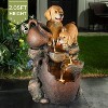 LuxenHome 25” Puppy and Pitchers Pot Resin Outdoor Water Fountain with LED Lights, Outdoor and Indoor Waterfalls for Patio, Garden Decor Multicolored - 4 of 4