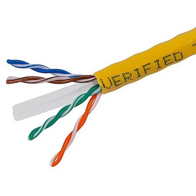 Monoprice Cat6 Ethernet Bulk Cable - 1000 Feet - Yellow | Network Internet Cord - Stranded, 550Mhz, UTP, Pure Bare Copper Wire, 24AWG