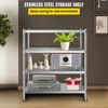 VEVOR Stainless Steel Shelving 46.8x18.5 Inch 4 Tier Adjustable Shelf Storage Unit Stainless Steel Heavy Duty Shelving, Silver - 3 of 4