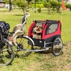 Costway Dog Bike Trailer Foldable Pet Cart with 3 Entrances  for Travel Grey/Red/Blue - 2 of 4