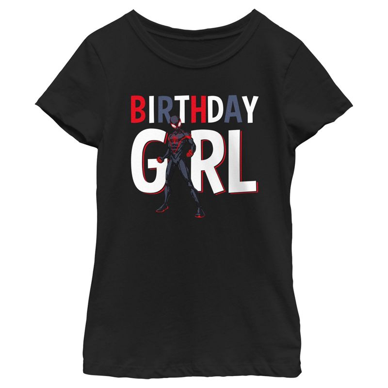 Girl's Marvel Birthday Girl T-Shirt, 1 of 5
