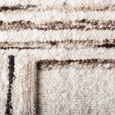 Natura Hand Woven Black and Ivory Wool Area Rug