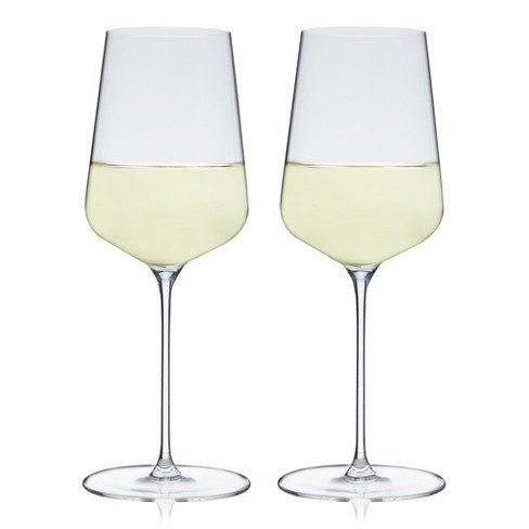 JoyJolt Black Swan 2-pc. Crystal White Wine Glasses