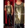 Lars Amadeus Men's Sequin Shiny Nightclub Party Metallic Sleeveless Tank Top - 4 of 4