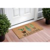 HomeRoots 24" X 36" Natural Green and Black Coir Cactus Welcome Outdoor Door Mat - 2 of 3