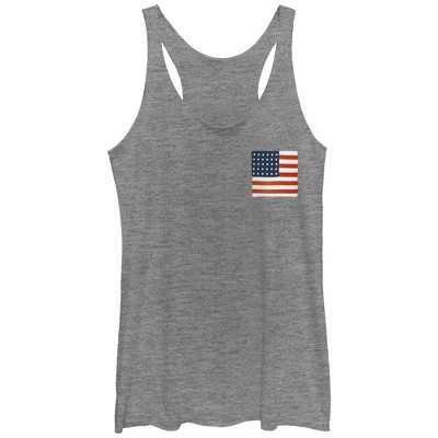 Women's Lost Gods Fourth Of July American Flag Square Racerback Tank ...