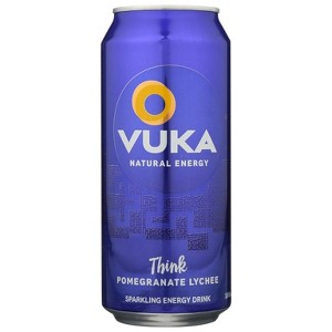 Vuka Think Pomegranate Lychee Energy Drink Natural Flavor Energy & Focus Support, 16 oz Bottles, Case of 12 - 1 of 4