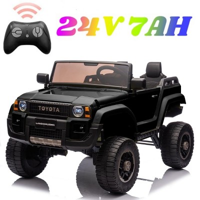 Licensed Toyota Land Cruiser 24V Ride-On Car for Kids, 2 Seater Electric Truck with Remote Control, 2WD/4WD Ride on Toys with Music, LED Lights