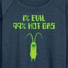 Women's - SpongeBob SquarePants - Plankton One Percent Evil Lightweight French Terry Wide Neck Long Sleeve Shirt - 2 of 4