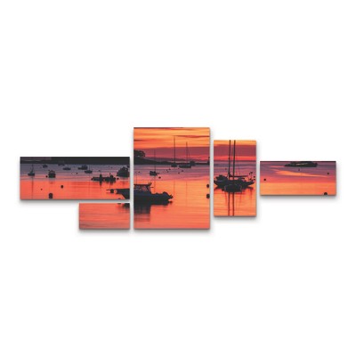 Trademark Fine Art Michael Blanchette Photography Tangerine Sunrise 3 Piece Panel Set Art