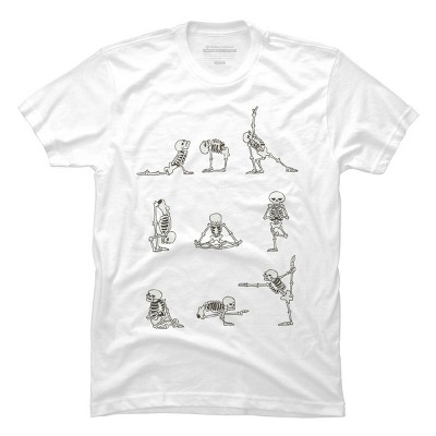 Men's Design By Humans Skeleton Yoga By huebucket T-Shirt