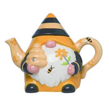 Transpac Ceramic 8 in. Yellow Spring Gnome Tea Pot