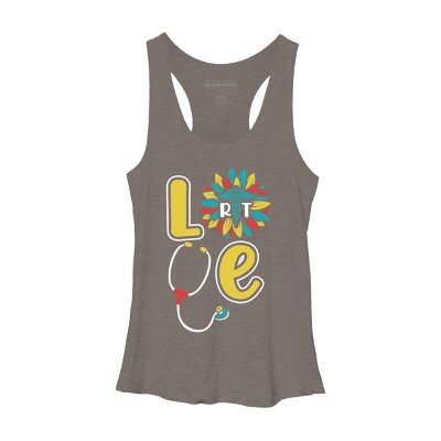 Women's Design By Humans RT Stethoscope Gift Respiratory Therapist Costume Gifts By lukesstore Racerback Tank Top