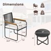 Costway 3 PCS Patio Furniture Set with Round Tempered Glass Top Table Armrests & Cushions - 3 of 4