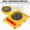 Acekool Machinery Skates Dolly, 13,200 lbs/6T Heavy Duty Moving Skate with 360° Rotating Non-Slip Pad, 4 PU Wheels for Moving Equipment, Yellow - 4 of 4
