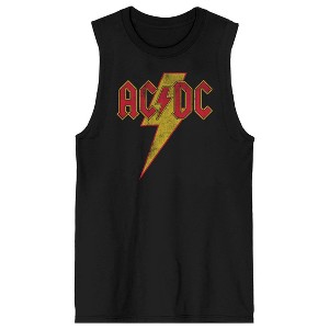 ACDC Lightning Bolt Logo Adult Black Graphic Tank Top - 1 of 3