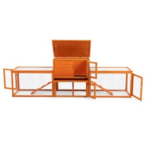 FURNIinspire Pet Crates and Houses,  Large Three Box Rabbit cage, Indoor and Outdoor Use, Orange, 94.48"*18.89"*21.06" - 1 of 4