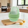 Unique Bargains Cake Print Disposable Baking Cups Greaseproof Paper Green White 1.97"x1.18" 100 Pcs - 2 of 4