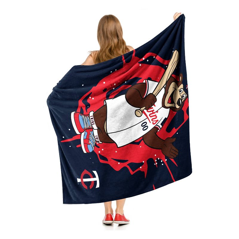 50&#34;x60&#34; MLB Minnestoa Twins Mascot 2 Layer Silk Touch Faux Shearling Throw Blanket, 4 of 6