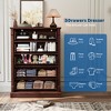 5-Drawer Tall Dresser for Bedroom, Rustic Wooden Chest of Drawers with Metal Handle, Storage Organizer Dresser for Closet,Living Room,Hallway,Nursery - 4 of 4
