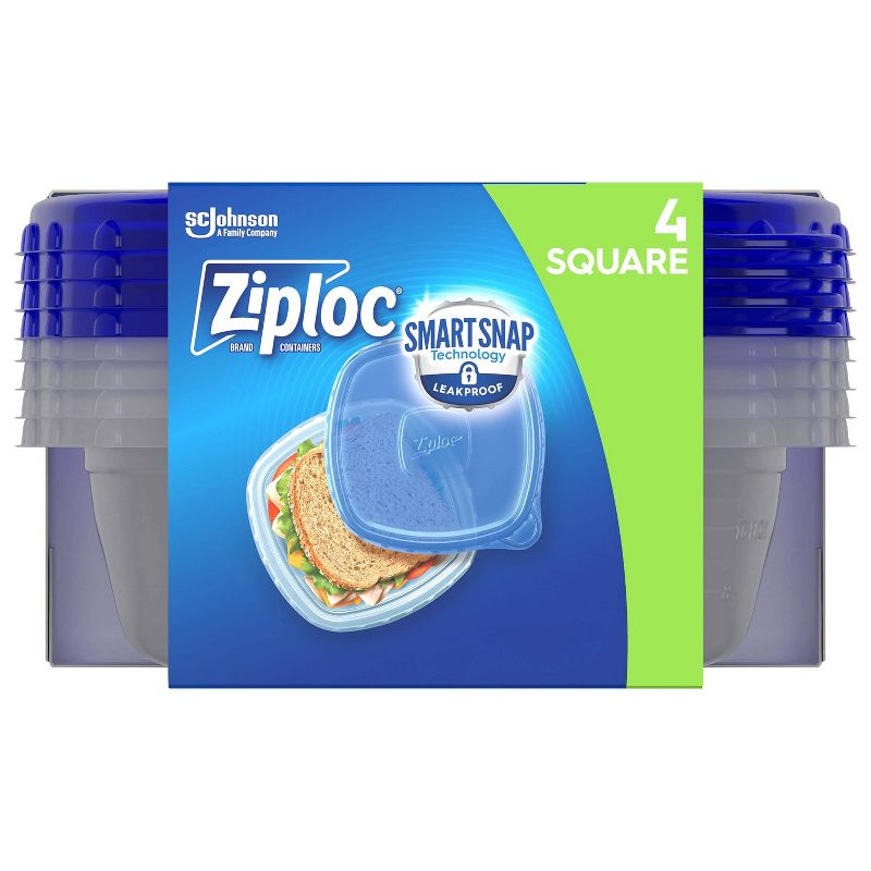 Ziploc Square Containers with Smart Snap Technology - 4ct, 1 of 12