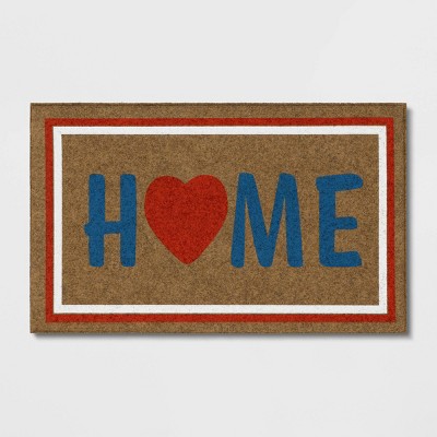 1'6"x2'6" Americana Home + Heart Faux Coir Outdoor Doormat - Sun Squad™