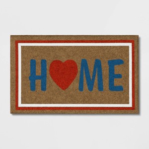 1'6"x2'6" Americana Home + Heart Faux Coir Outdoor Doormat - Sun Squad™ - 1 of 3