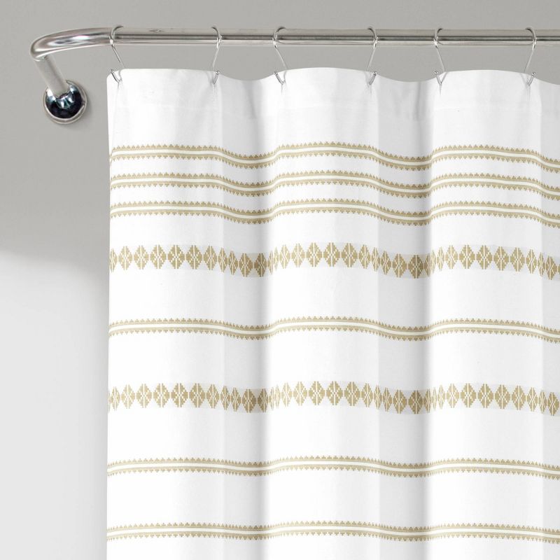 72&#34;x72&#34; Breezy Chic Tassel Jacquard Eco-Friendly Recycled Cotton Shower Curtain Natural - Lush D&#233;cor, 3 of 6