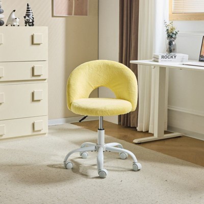Karl Home |Duckling Yellow 21 inch W Small Office Chair Task Chair With Wheels