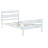 Luxystar Twin Rubber Wood Bed with Headboard and Footboard for Guest Room and Apartment - 3 of 4