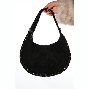 ANTINO - Black Suede Leather Shoulder Bag (Women) | Forever & Always Shoes - 1 of 4
