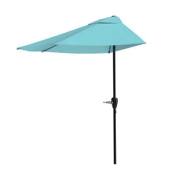 Nature Spring Half Canopy Patio Umbrella - 9', Blue